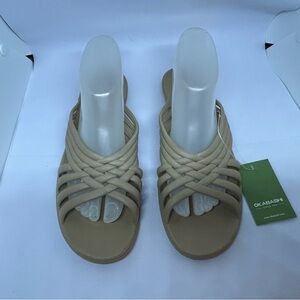 Okabashi‎ Women's Toffee Cross Strap Sandals L9.5-10.5 NWT